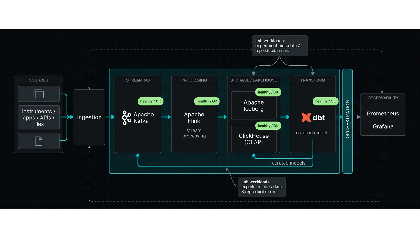 High level Alfa Delfa data and experimentation infrastructure for labs.